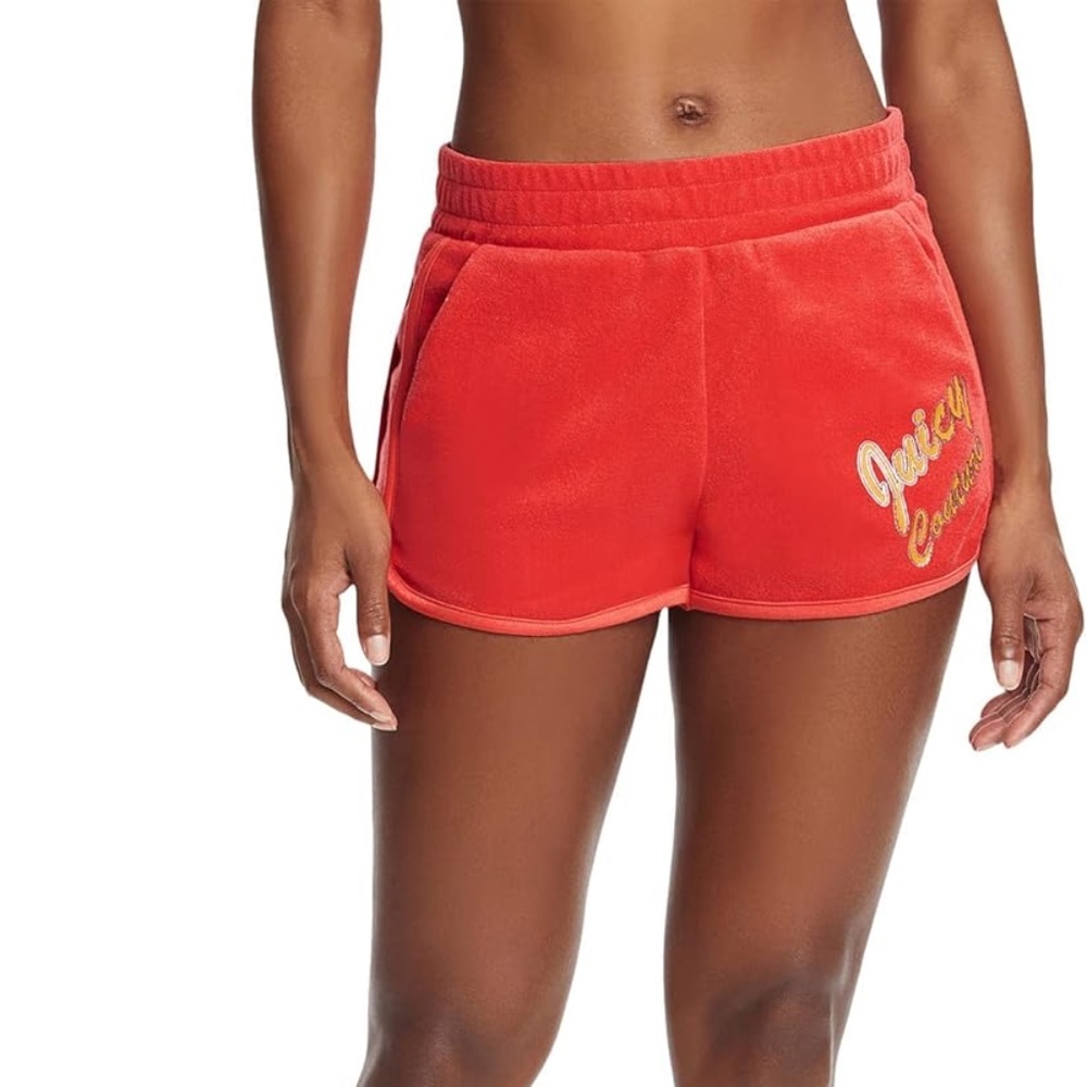 Juicy Couture Towel Terry Shorts in Strawberry Fields